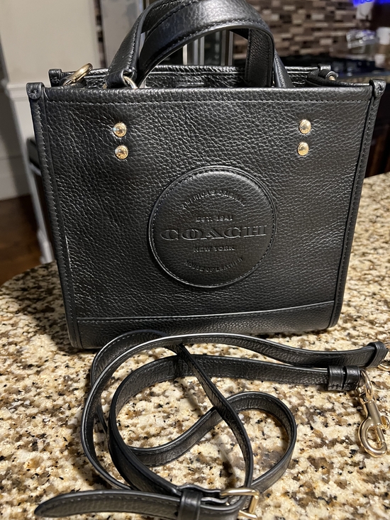 Coach Handbags - Coach Black Pebbled Leather Mini Tote with Strap.  EUC